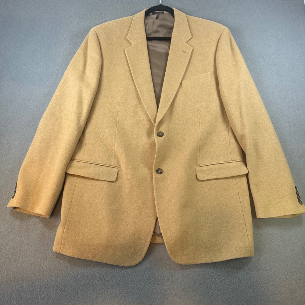 Botany 500 Mens Tan 100% Camel Hair Two Button Blazer Sport Coat Jacket